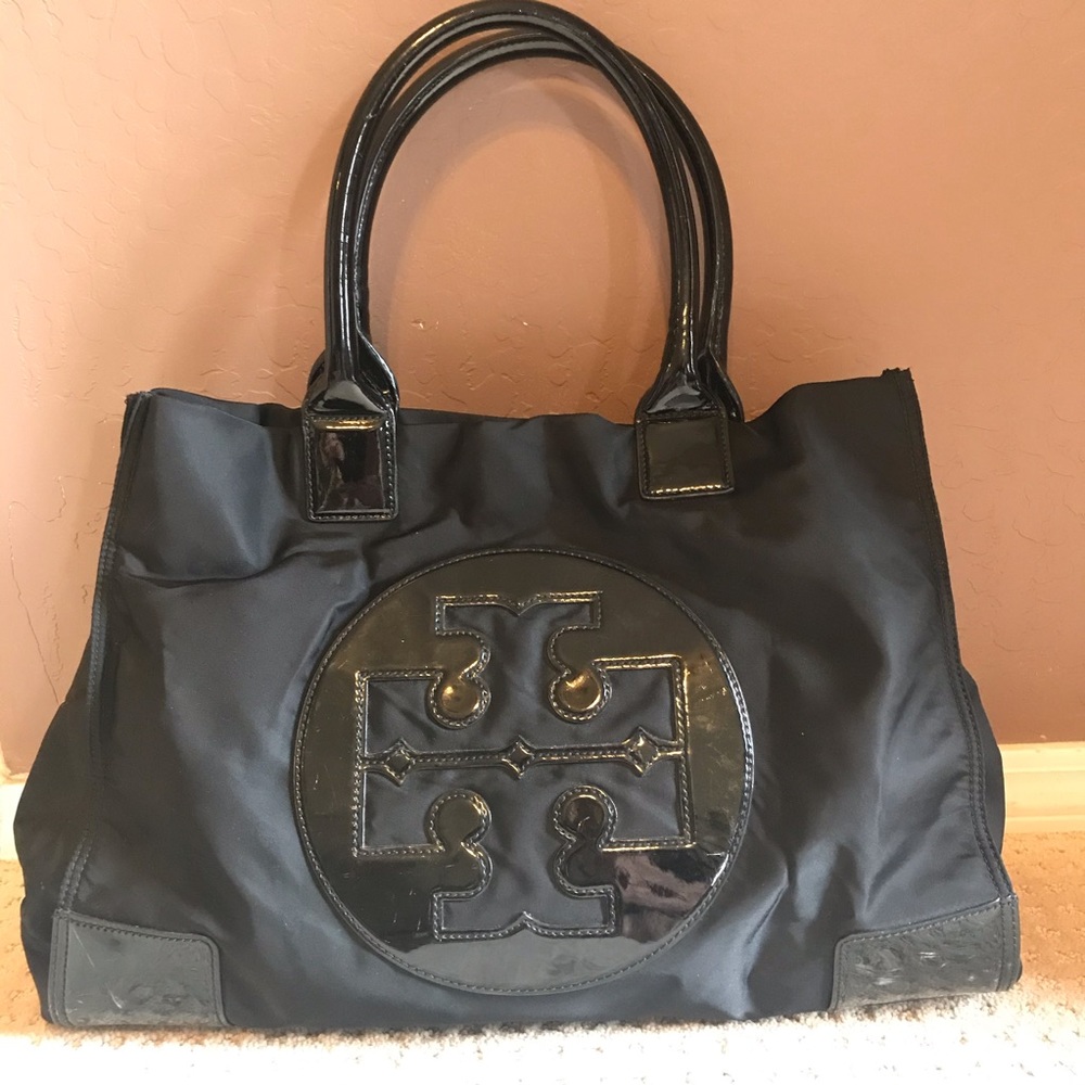 TORY BURCH LARGE ELLA BLACK TOTE